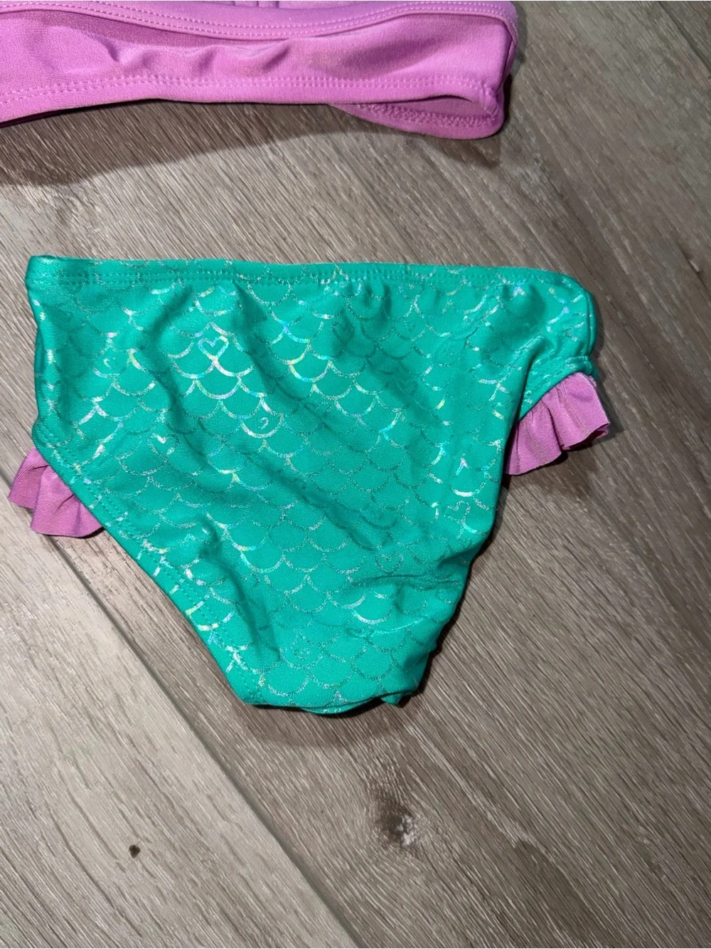 Cat & Jack Mermaid swimsuit Skirt Bikini Set with Purple Top 18 moths new